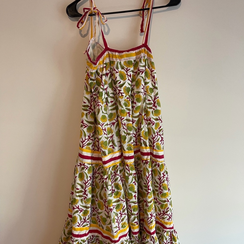 Elegant Floral Maxi Dress with Yellow and Green Accents